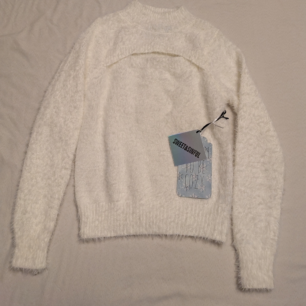 Women's Cozy Sweet & Sinful White Sweater